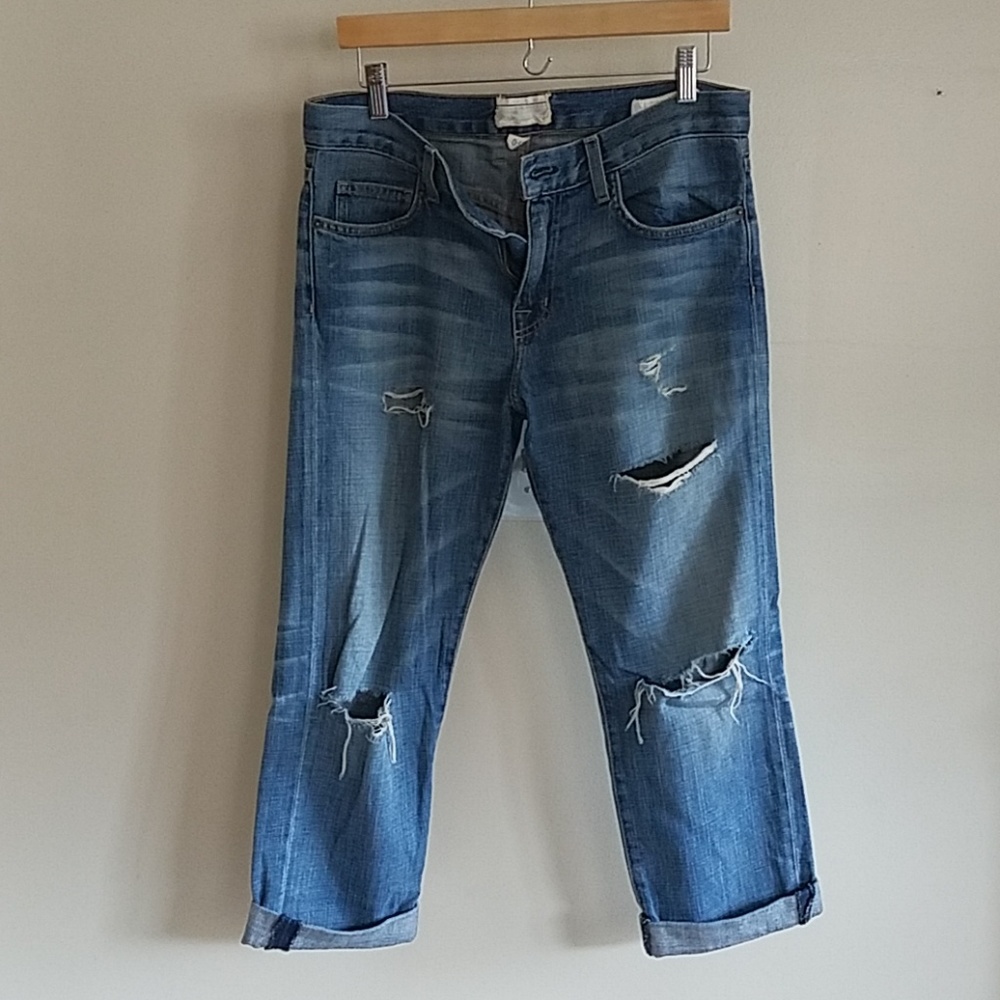 Current/Elliot distressed denim cropped pants